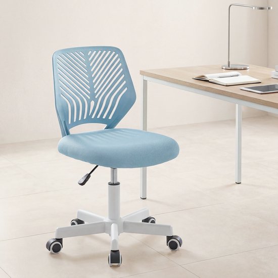 Ergonomische Bureaustoel Bureaustoelen voor Volwassenen Office Chair - Met zwenkwielen en in hoogte verstelbaar - Computer Stoel - Blauw