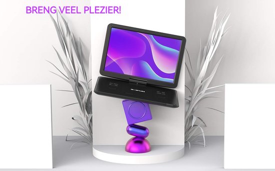 Boifun 17,5" draagbare dvd-speler met 15,6" groot HD-scherm, 6 uur oplaadbare batterij, ondersteuning voor USB/SD-kaart/Sync TV en meerdere schijfformaten, luidspreker met hoog volume, met 32GB Karrt van Boifun — afbeelding 4