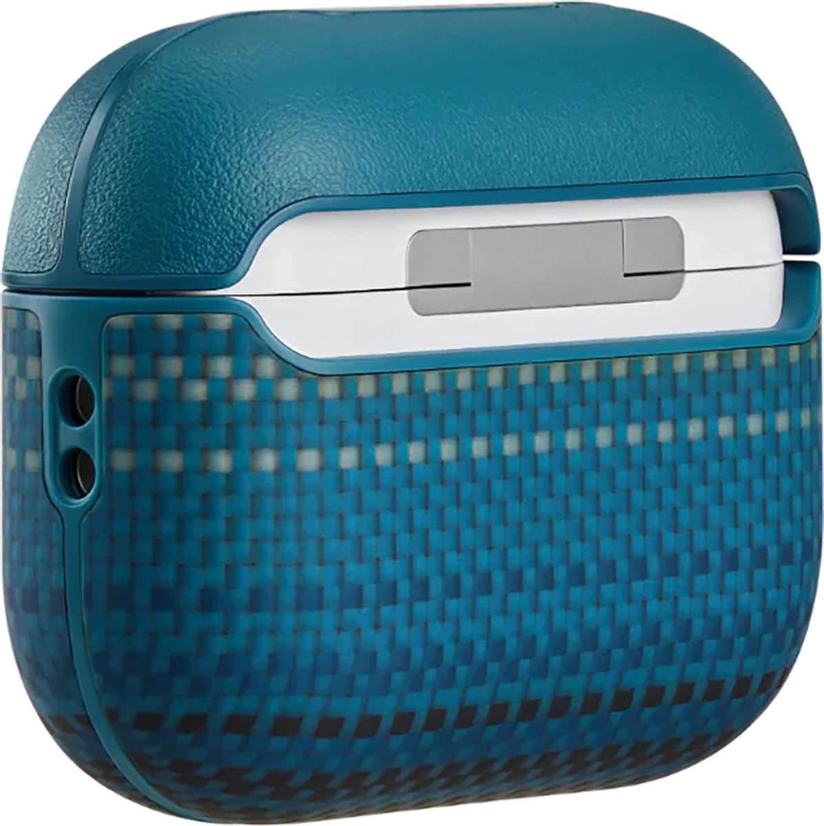 Pitaka Aramid fiber magnetisch hoesje AirPods Pro 3 – Milieuvriendelijk en duurzaam design – Ingebouwde N52 magneten voor magnetisch opladen – Compact en lichtgewicht voor eenvoudige draagbaarheid - Blauw