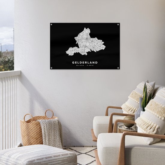 Posters de jardin hors Gueldre - Nederland - Carte - 90x60 cm - Toile de jardin - Affiche extérieure