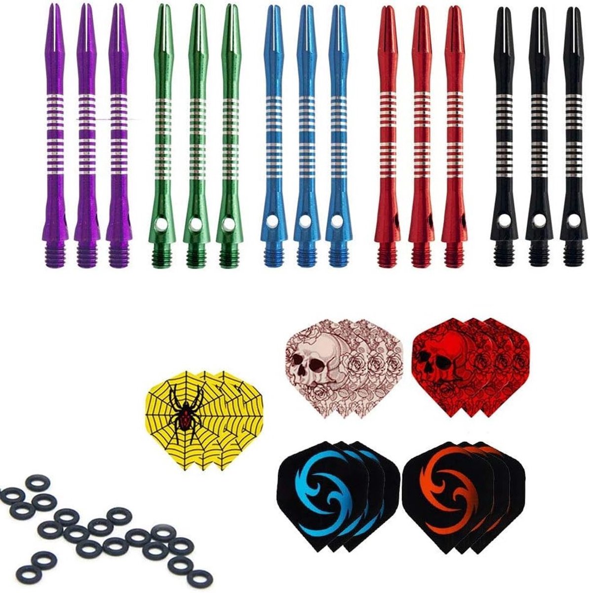 Aluminium dart shafts - duurzame metalen dartshafts voor soft en steel dartpijlen, veelzijdig en lichtgewicht