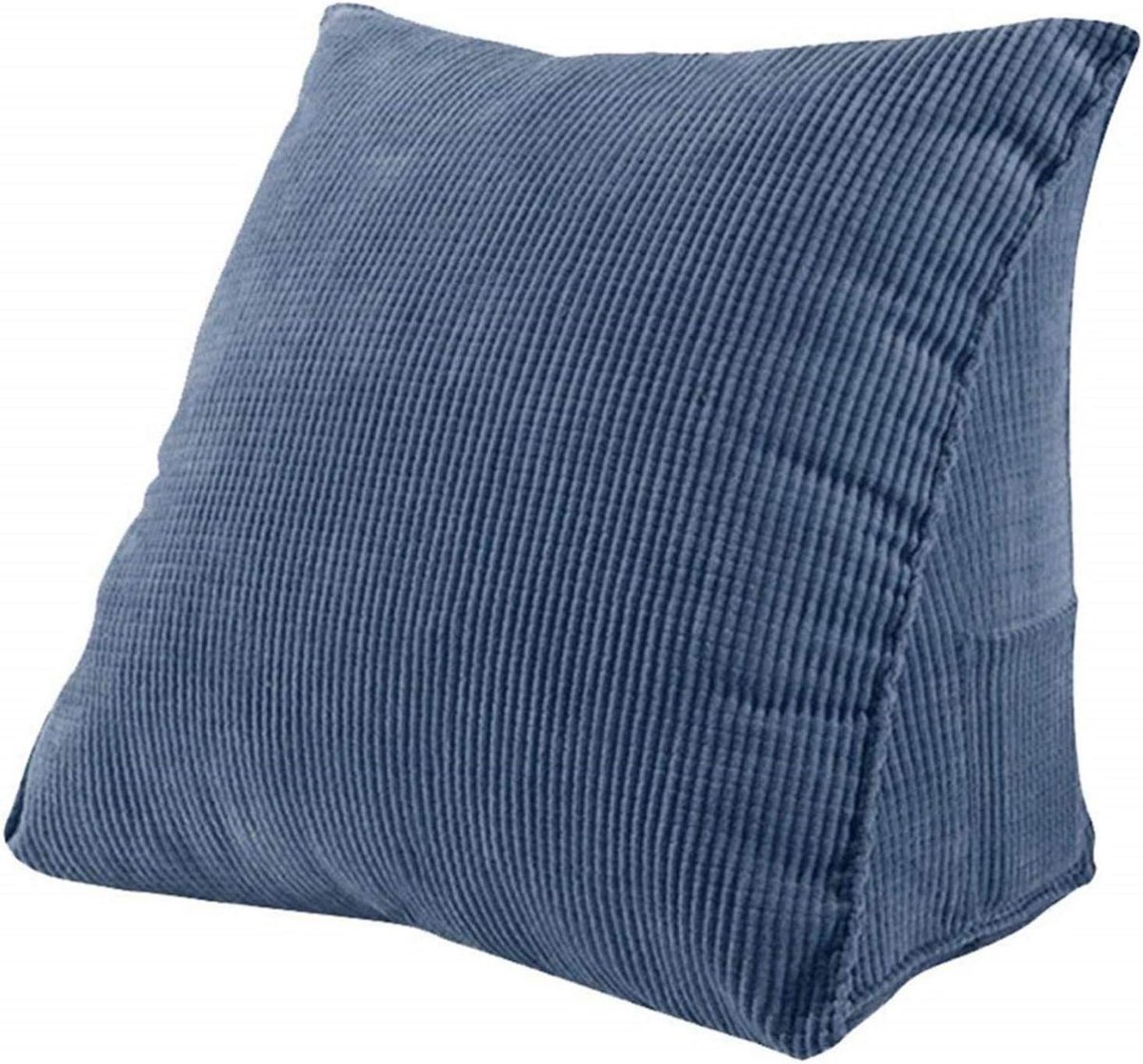 TuseRxln -Klein Driehoekig Rugsteun Kussen van Corduroy - Blauw - 20x36x40 cm- (Gecomprimeerd verzonden)