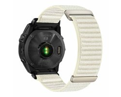 By Qubix - Geschikt voor Garmin bandje - 20mm Quickfit - Nylon Sport Loop bandje - Sterrenlicht - Geschikt voor Garmin Fenix 7s/6s/5s / Instinct 2s / Epix Pro Gen 2 (42mm)
