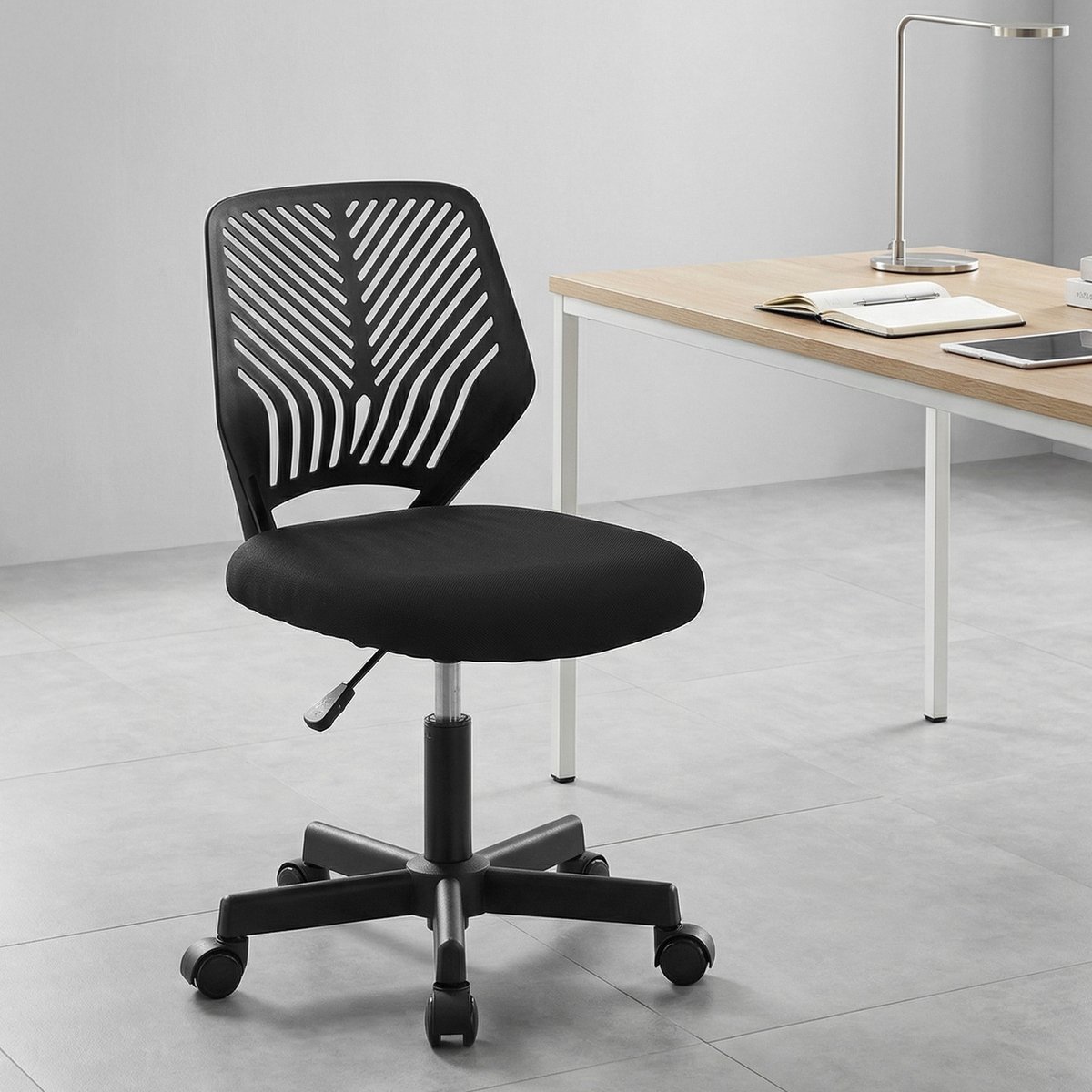 Ergonomische Bureaustoel Bureaustoelen voor Volwassenen Office Chair - Met zwenkwielen en in hoogte verstelbaar - Computer Stoel - Zwart