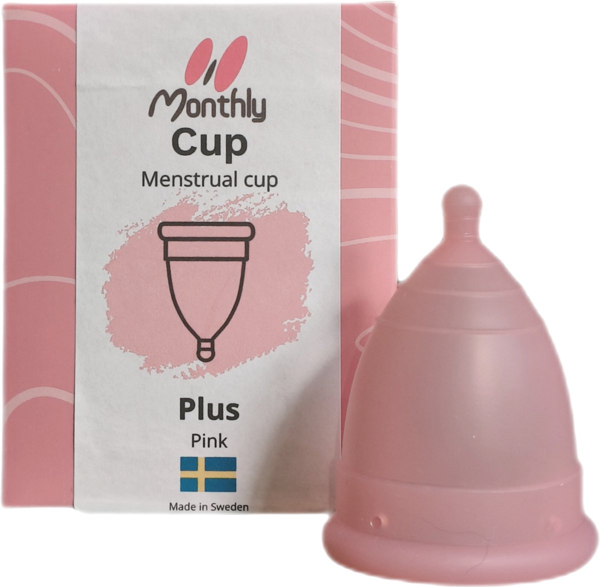 MonthlyCup menstruatiecup van medische siliconen - Plus - L - roze