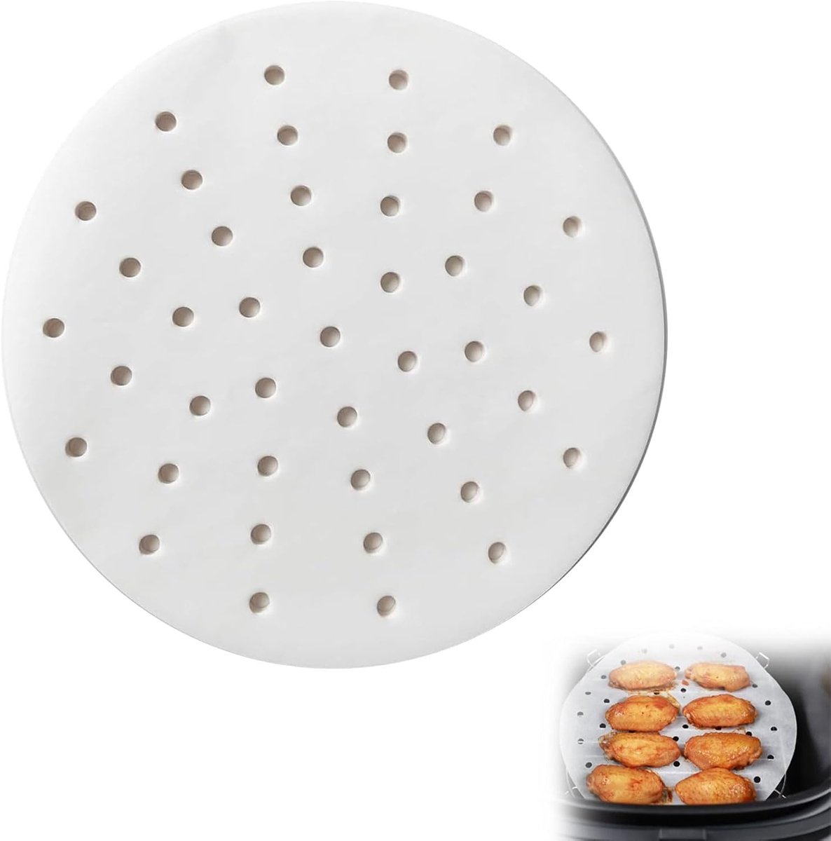 200 Stuks Ronde Antiaanbak Luchtfriteuse Bakmat voor Stoommandjes en Cakes