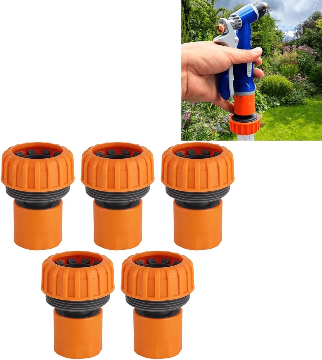 Dailygoods- Waterslang Koppeling Goede Afdichting - Slangconnector - 1 Inch - 5 Stuks - Duurzaam PP - Hitte- en Koudebestendig