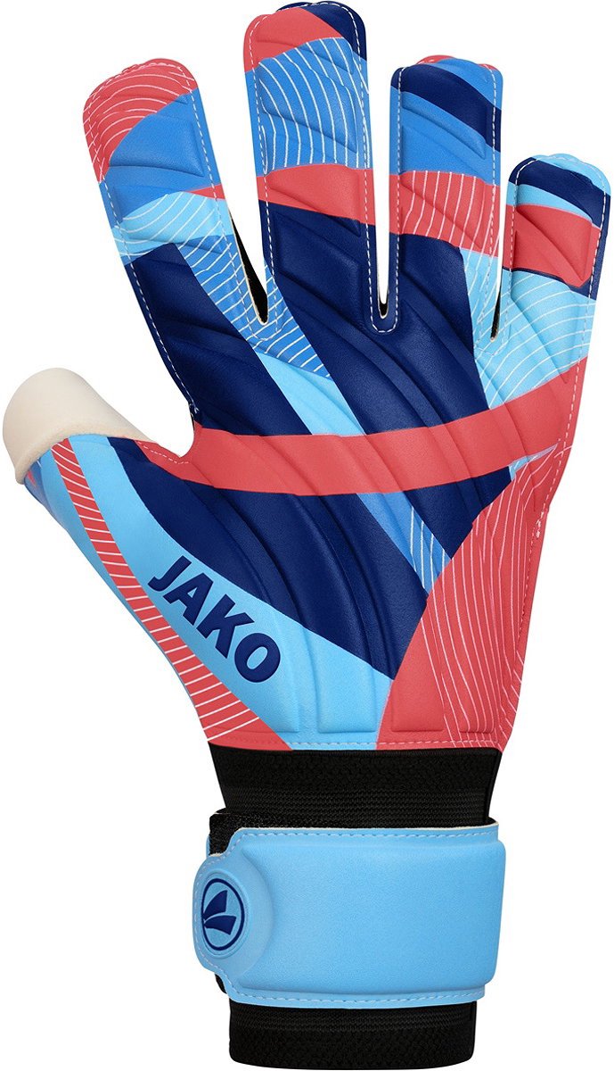 Jako River Supersoft Rc Keepershandschoenen - Hemelsblauw / Koraal / Navy | Maat: 8,5