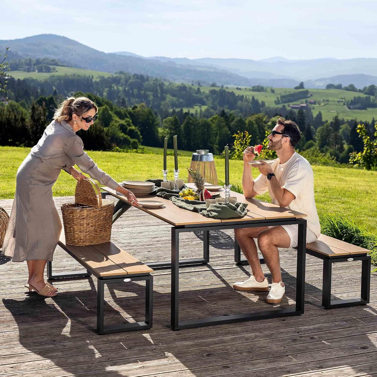 Tuinbank Aluminium 160 cm – - cm – Meuble Paris Pisa - Medahomestore