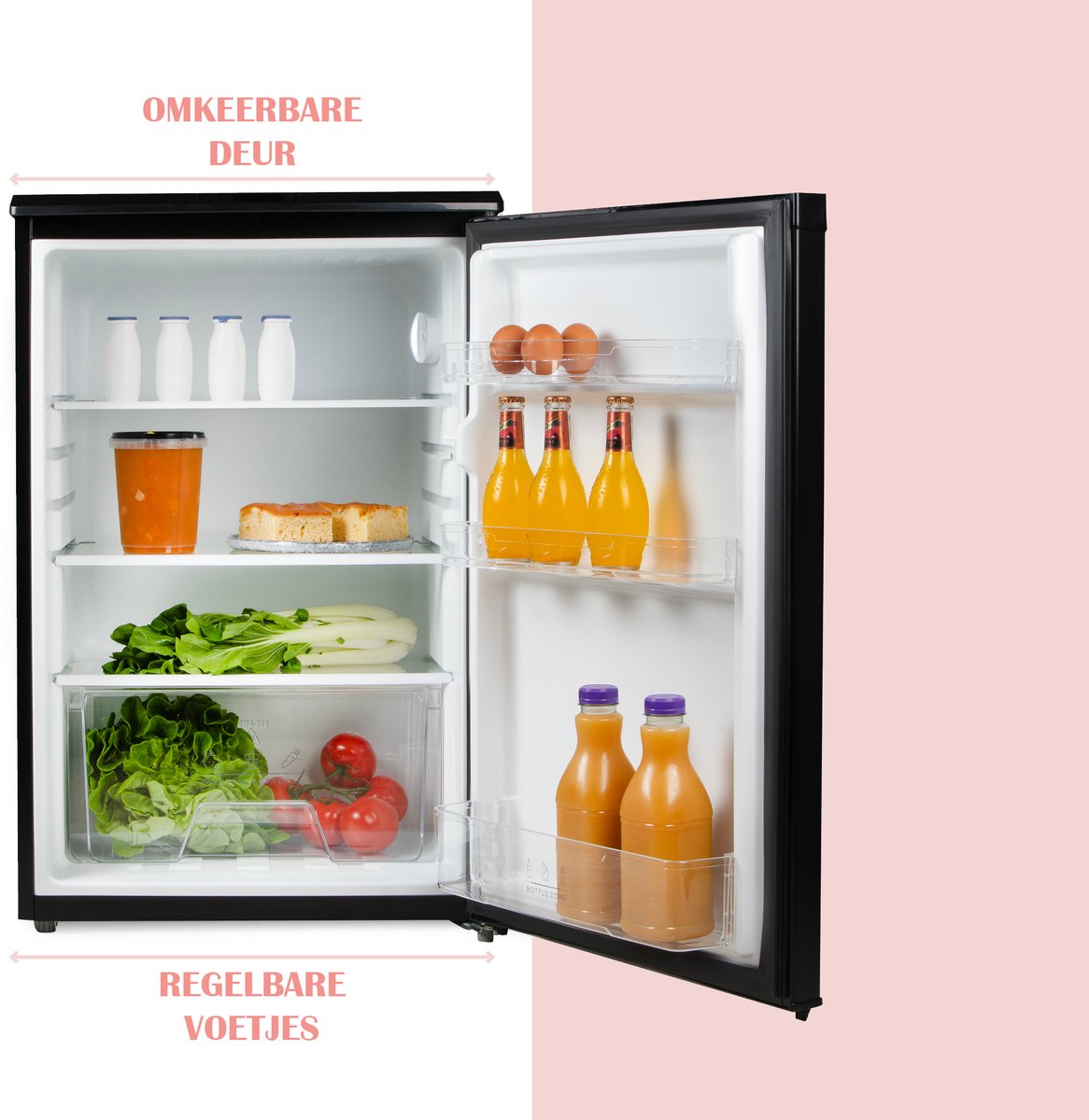 PRIMO PR198FR Koelkast Tafelmodel - Kleine Koelkast - 131L - 35 dB Stil - Energielabel C - Zwart — afbeelding 5
