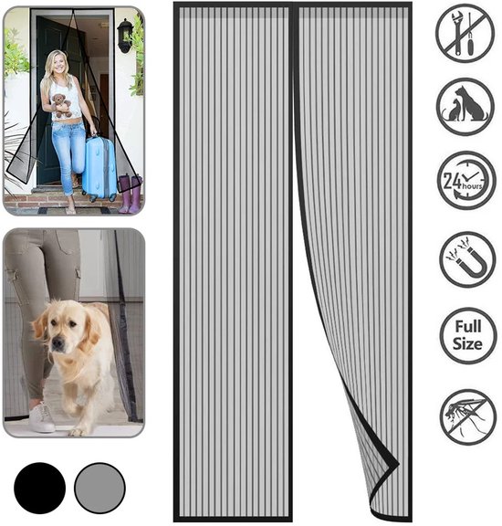 Seth Select Anti Muggen Gordijn – Magnetisch Deurgordijn – Houdt Insecten Buiten – Automatisch Sluitend - 90x210cm — afbeelding 2