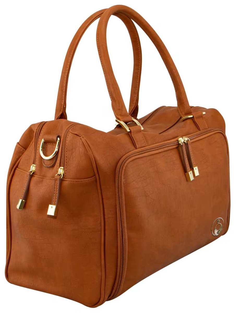 luiertas Double Zip Satchel Amber Tan