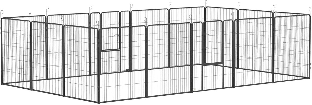 Hondenren - Puppyren - Hondenbench - Staal - Uitbreidbaar - Grijs