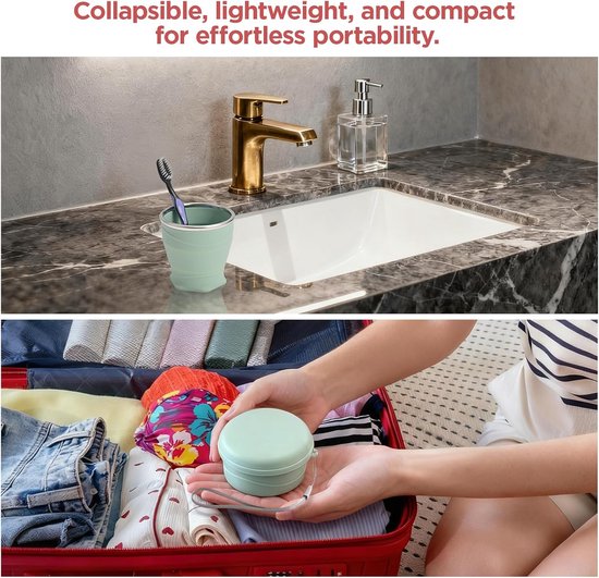 Vouwbare Siliconen Beker van 260ml met Deksel, BPA-vrij, Ideaal voor Reizen, Kamperen en Outdoor Activiteiten — afbeelding 5