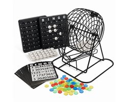 Cheqo Bingo Molen Compleet - Bingospel met Molen en Ballen - Bingomolen - Bingokaarten en Bingoballen - Fiches - Controlebord - Gezelschapsspel voor Kinderen en Volwassenen - Spelletjesavond - Familie Spel - Lotto Spel - Kien Spel
