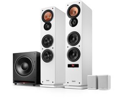 Teufel Ultima 40 ACTIVE 3 Club Edition - 4.1 bluetooth surroundsysteem met actieve vloerstaanders, draadloze actieve rearspeakers en krachtige subwoofer, basreflex, ingebouwde versterker, HDMI ARC CEC - wit