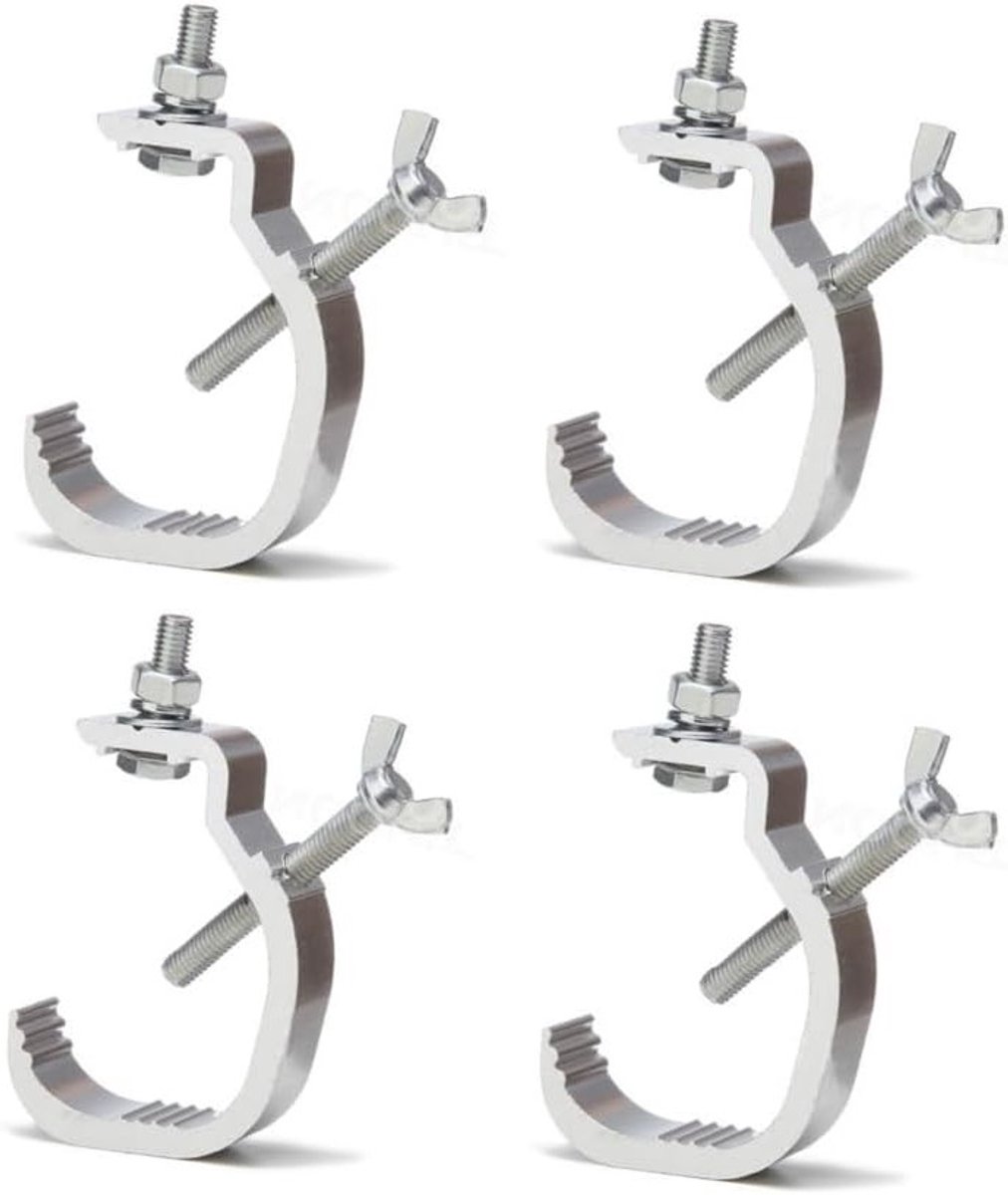 Zware Aluminium Klemmen voor Podiumverlichting - 4 Stuks, Ideaal voor DJ Lichtinstallaties en Evenementen