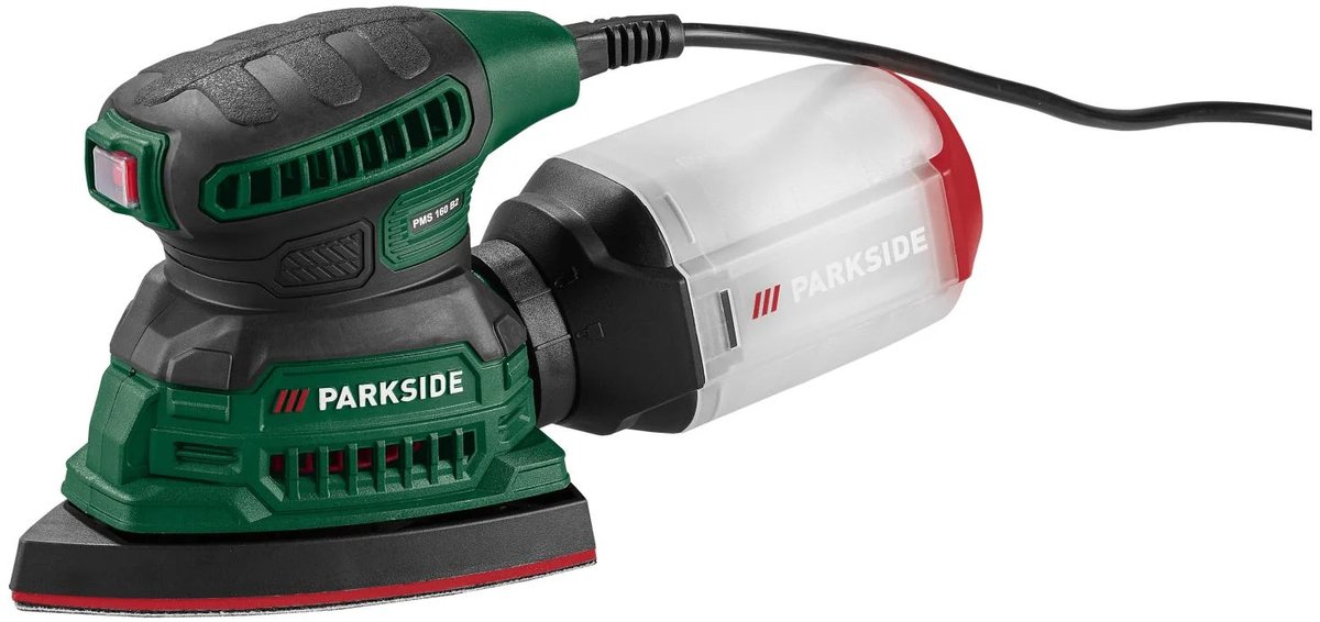PARKSIDE® Schuurmachine 160 W - Oscillatiefrequentie: 13.000/26.000 tpm - Geïntegreerde afzuigfunctie met stofopvangbak - Ergonomische greep geschikt voor rechts- en linkshandigen