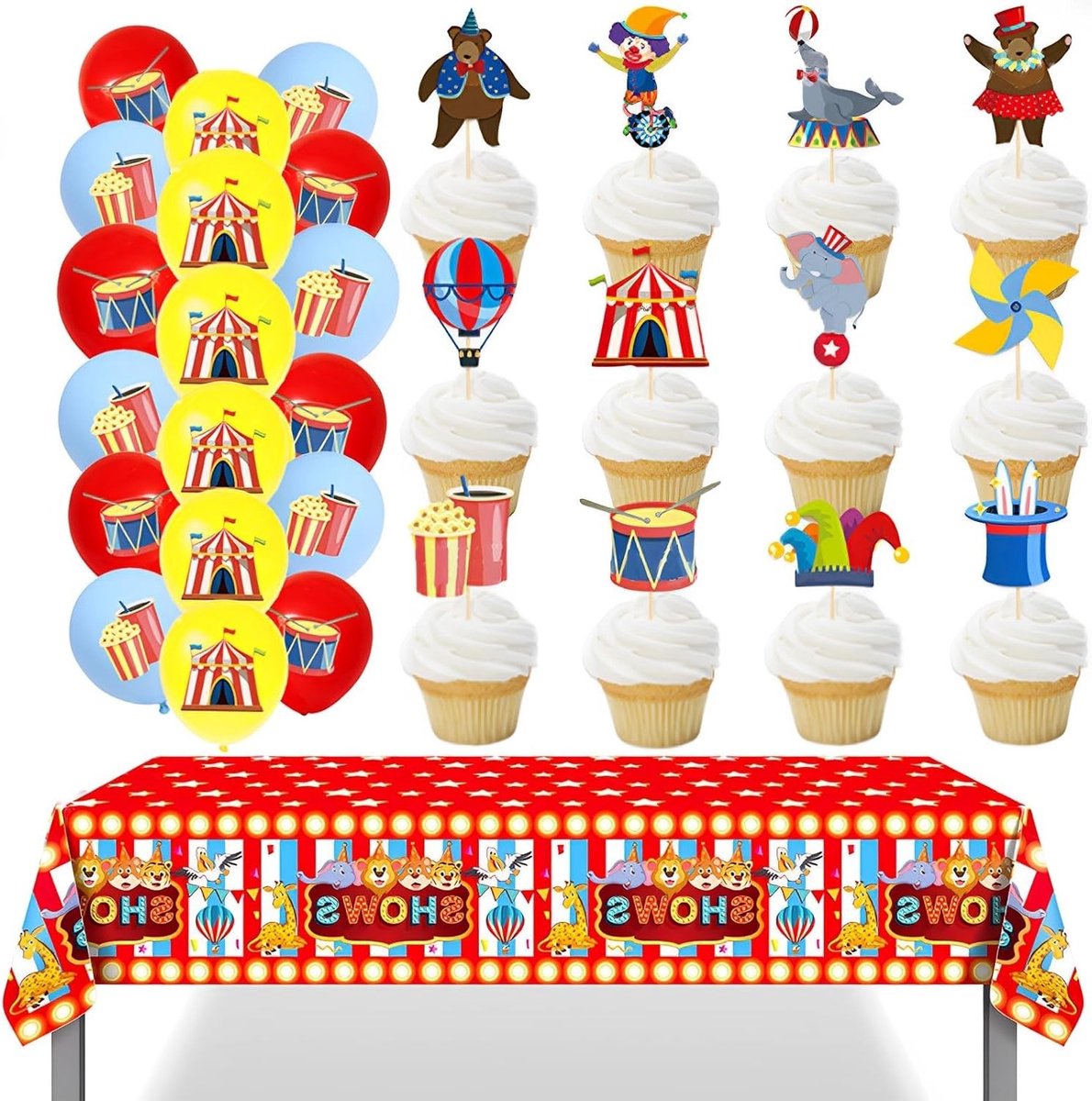 Carnaval Thema Feestballonnen - 12" Circus Dier Latex Ballonnen voor Verjaardagsfeest, Clown Feest en Baby Shower Decoratie