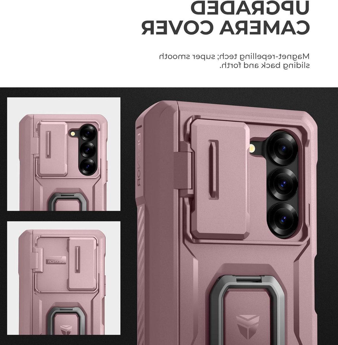 Beschermende Hoes voor Samsung Galaxy Z Fold 6 (2024) - Met Ringstand, S Pen Houder, Camera Bescherming en Hinge Bescherming - Roze