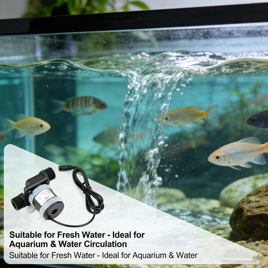 aladdien - Mini Circulatiepomp - 12V Waterpomp - Geluidsarm en Energiezuinig - Zwart - Ideaal voor Warm Water Circulatie - Compact en Krachtig — afbeelding 3