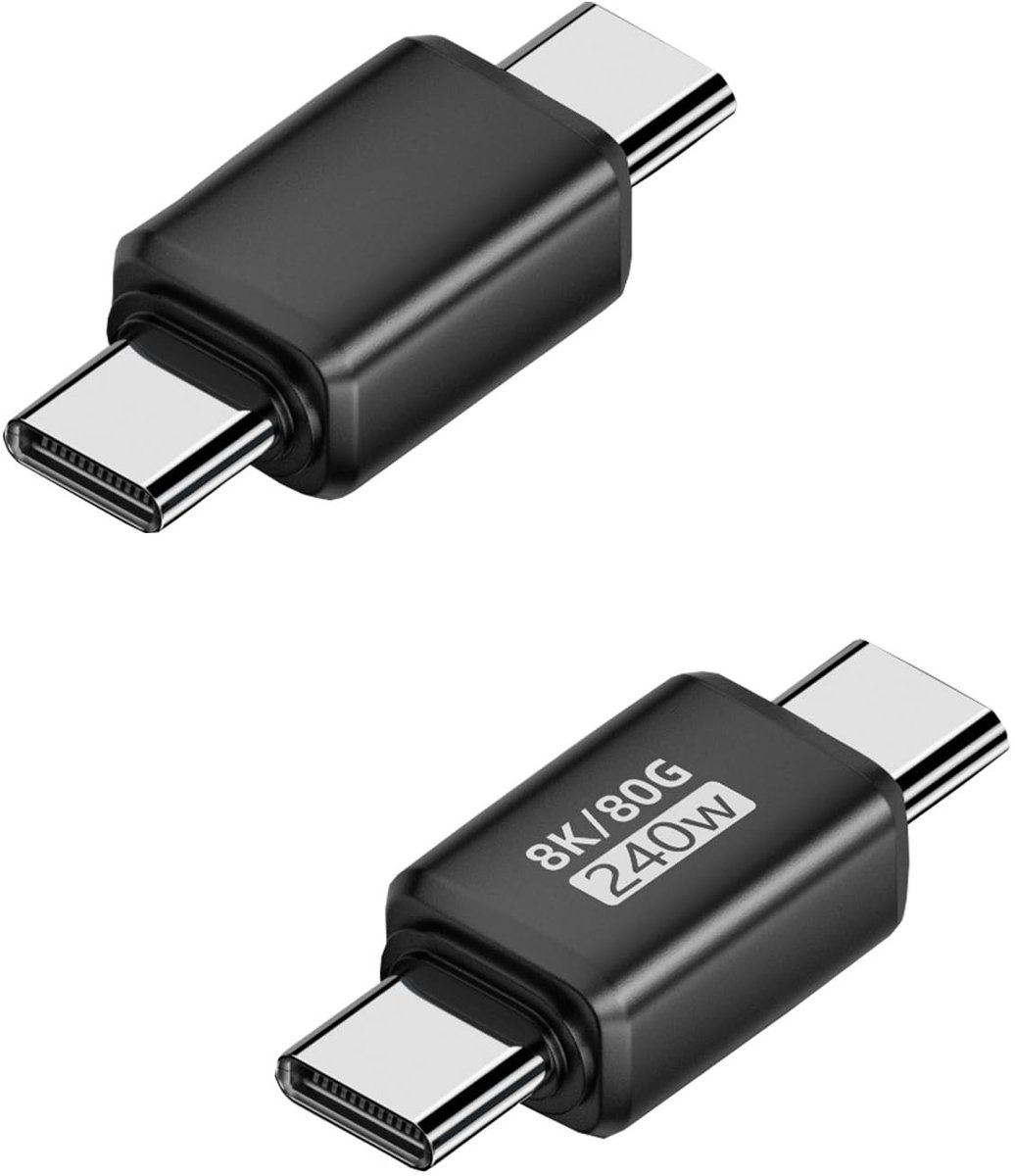 QIANRENON USB C naar USB C Adapter 80Gbps 240W - Snelle Oplader & Gegevensoverdracht