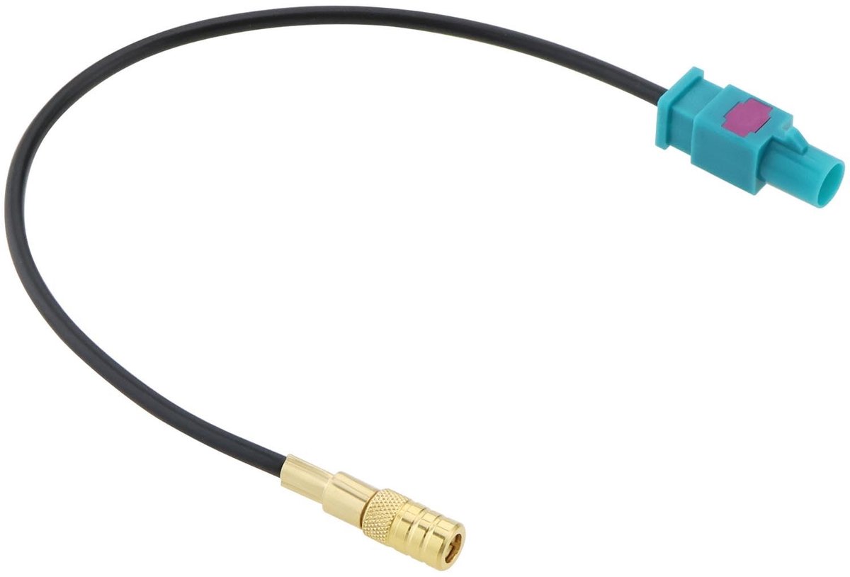 Allecto - Car Antenna Adapter - Fakra M plug naar F socket - Geschikt voor DAB+ en FM - Compact formaat - Voor diverse automerken