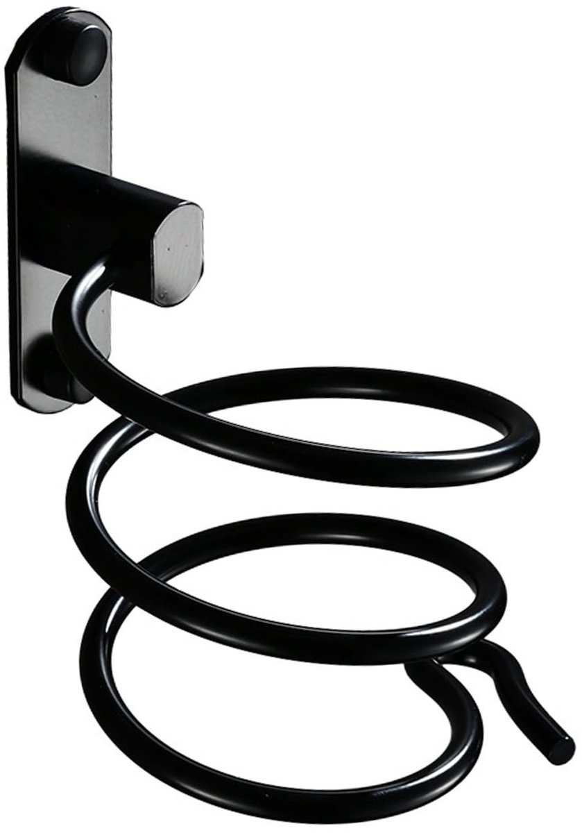 Allecto - Aluminium Wandhouder - Haardroger bevestiging - Spirale design - Badkamer accessoires - Makkelijk te bevestigen - Geschikt voor kappers -...