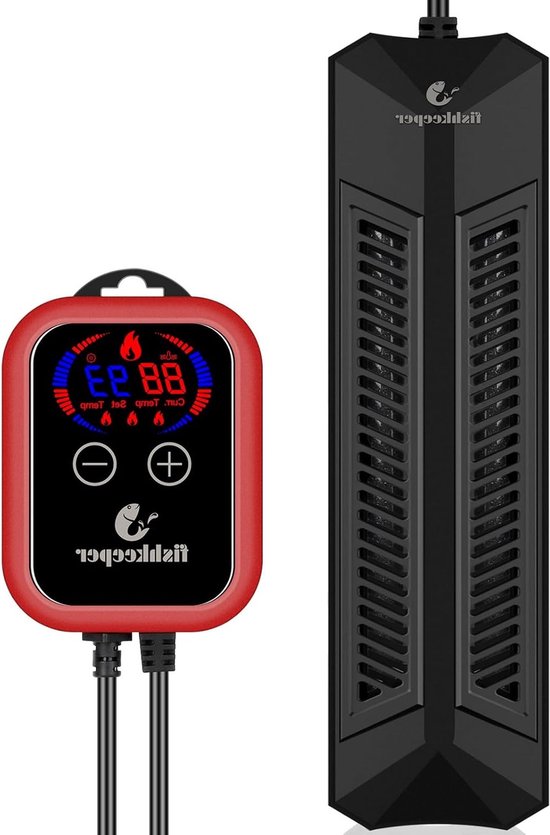 Verstelbare Aquarium Verwarmingselement met LCD Display, Oververhittingsbeveiliging en Waterafsluiting voor 150 - 1000 L Zout- en Zoetwater (500 W)