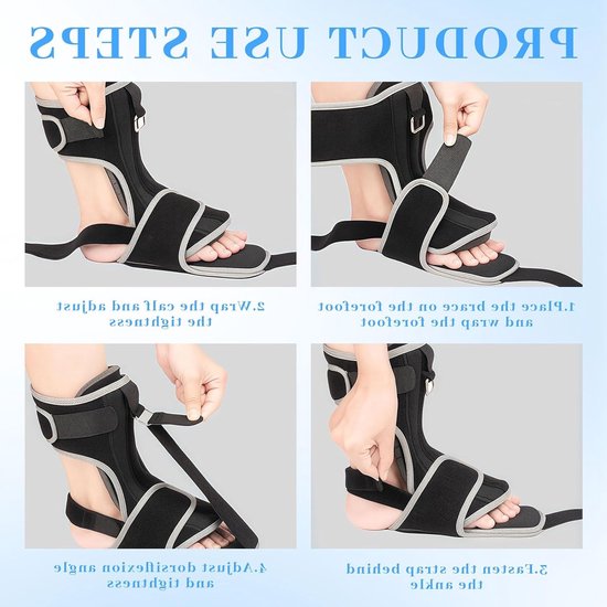 Nachtspalk voor Plantarfasciitis, Voetbandage met Massagebal voor Hielspoor en Ondersteuning van de Voetboog — afbeelding 3