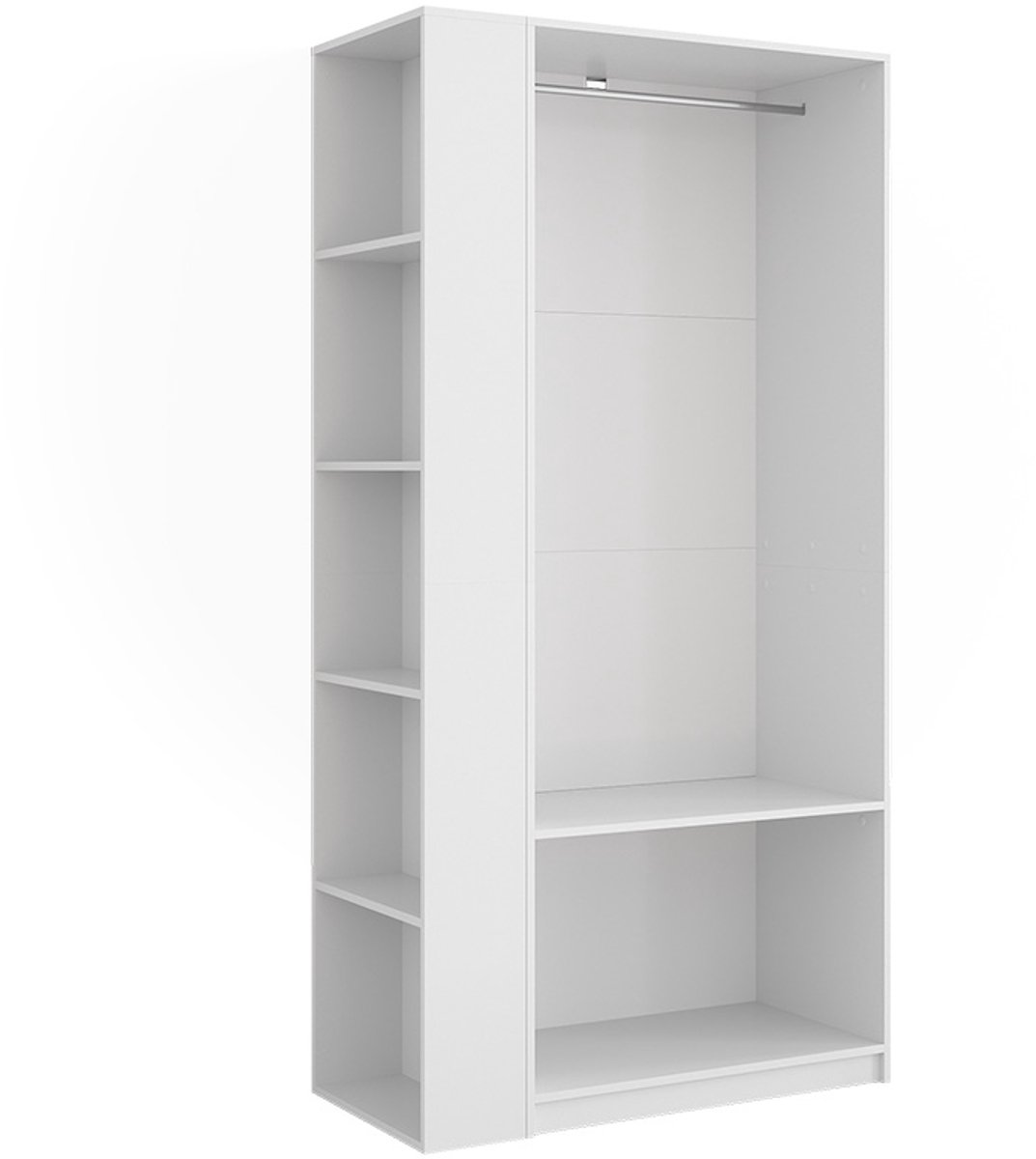 Vicco kledingkast Elmo, Wit, 80 x 200 cm Set van 2