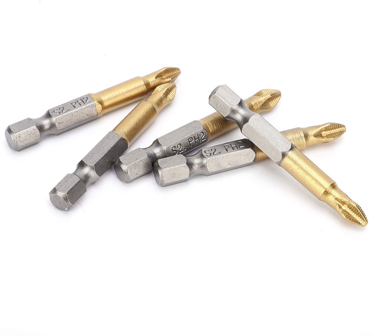 aladdien - Schroevendraaier Bits Set - 5 Stuks - Antislip Hex Shank - 50mm - S2 Staal - Hoogwaardige kwaliteit - Geschikt voor professioneel gebruik..