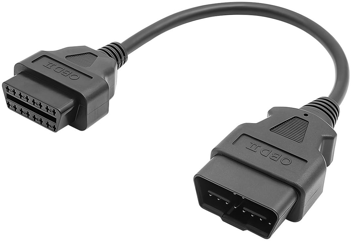 Allecto - OBD2-adapterkabel - Diagnose-adapter - Verlengkabel 1,5 m - Zwart - 16-pins stekker - Geschikt voor auto - Auto diagnose kabel