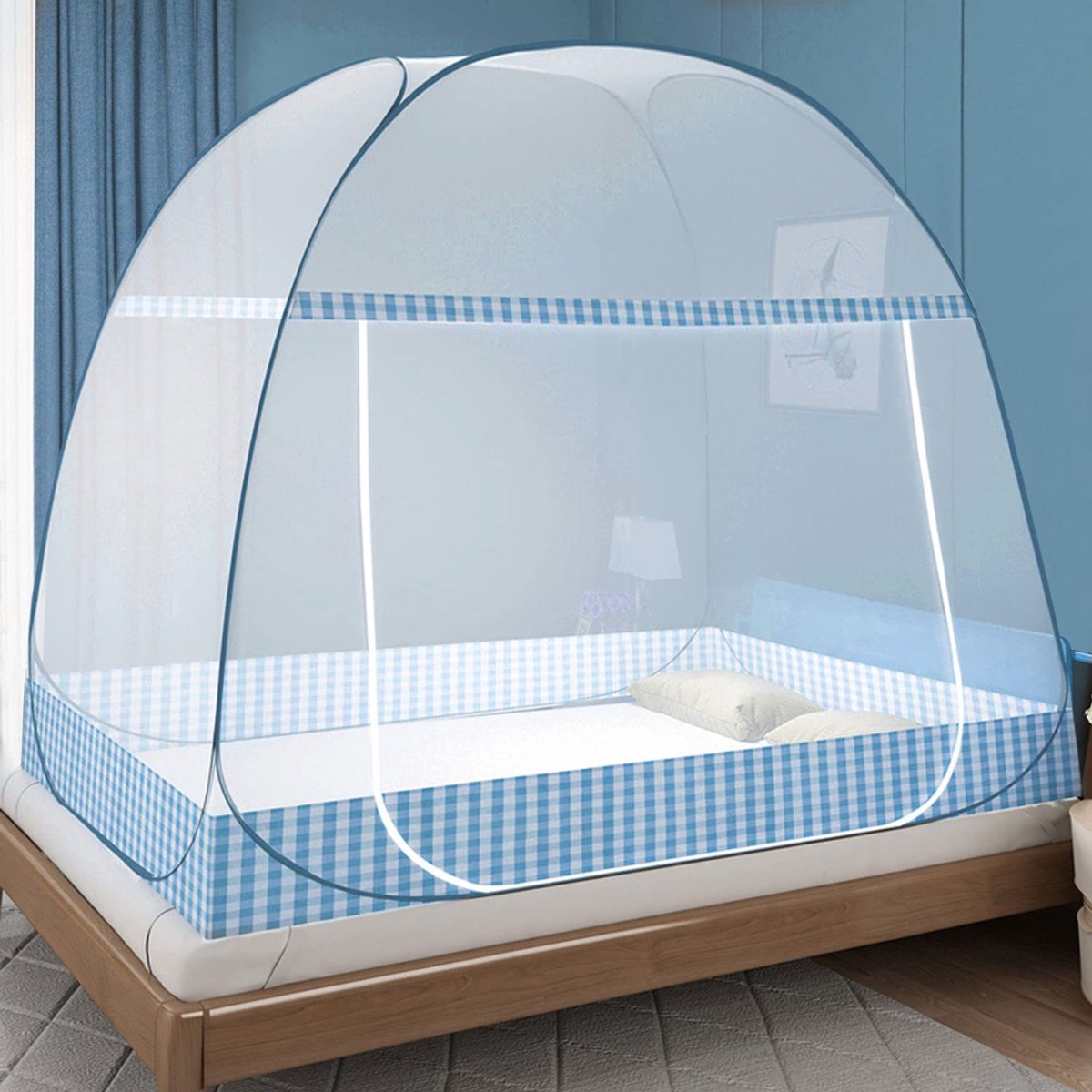 YOR® Klamboetent - Muggentent - Klamboe tent 2 Persoons - Reisklamboe - Kinderklamboe – Klamboe Bedtent – Muskietennet - Blauw -190cm x 100cm x 100cm