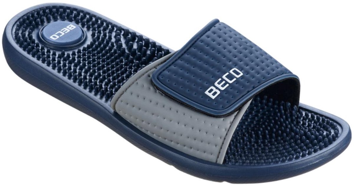 Beco Slippers Met Massagevoetbed | Donkerblauw/grijs - 40