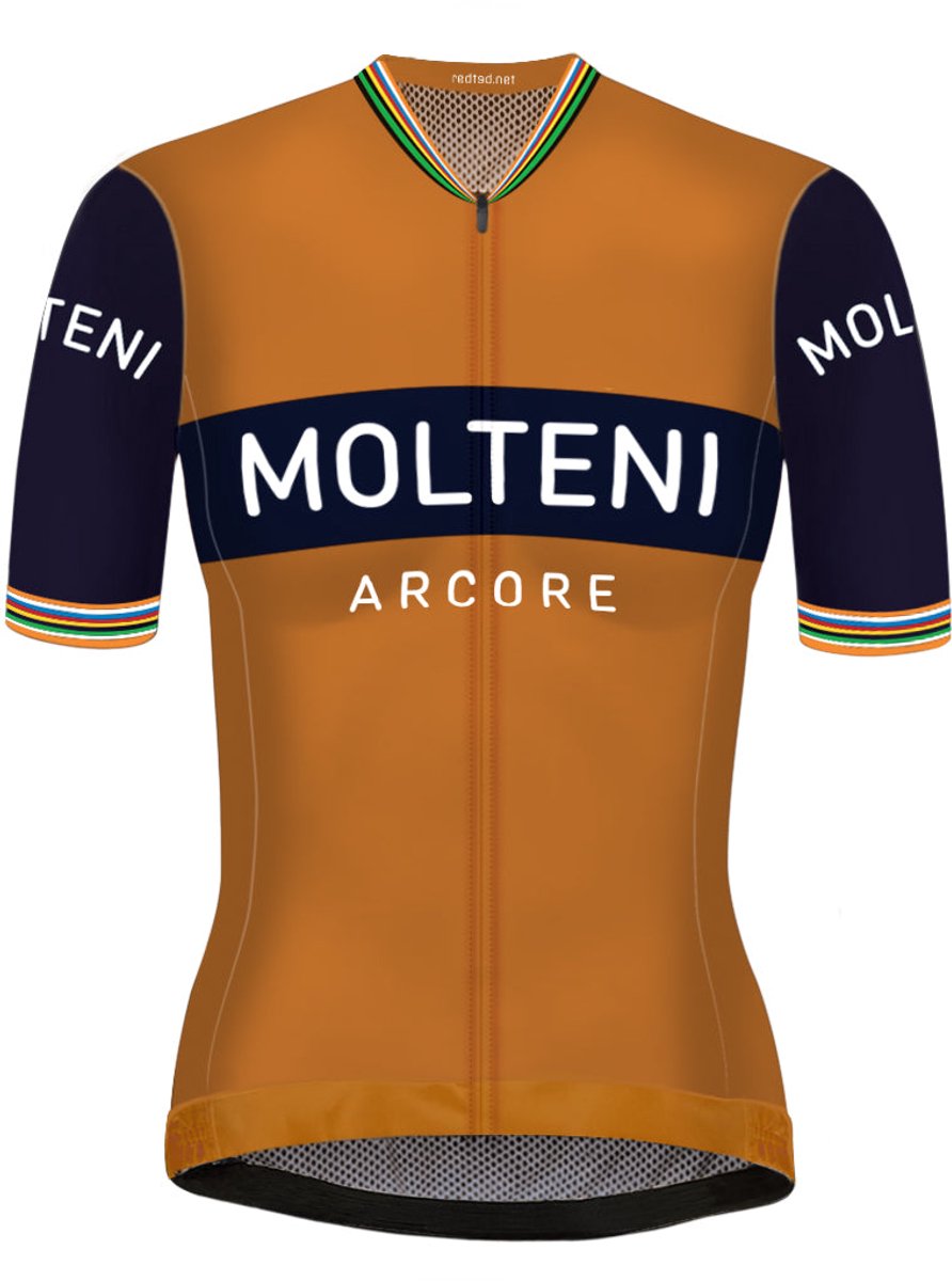 Retro Dames Wielershirt Molteni Oranje - Gruppo Sportivo - XL