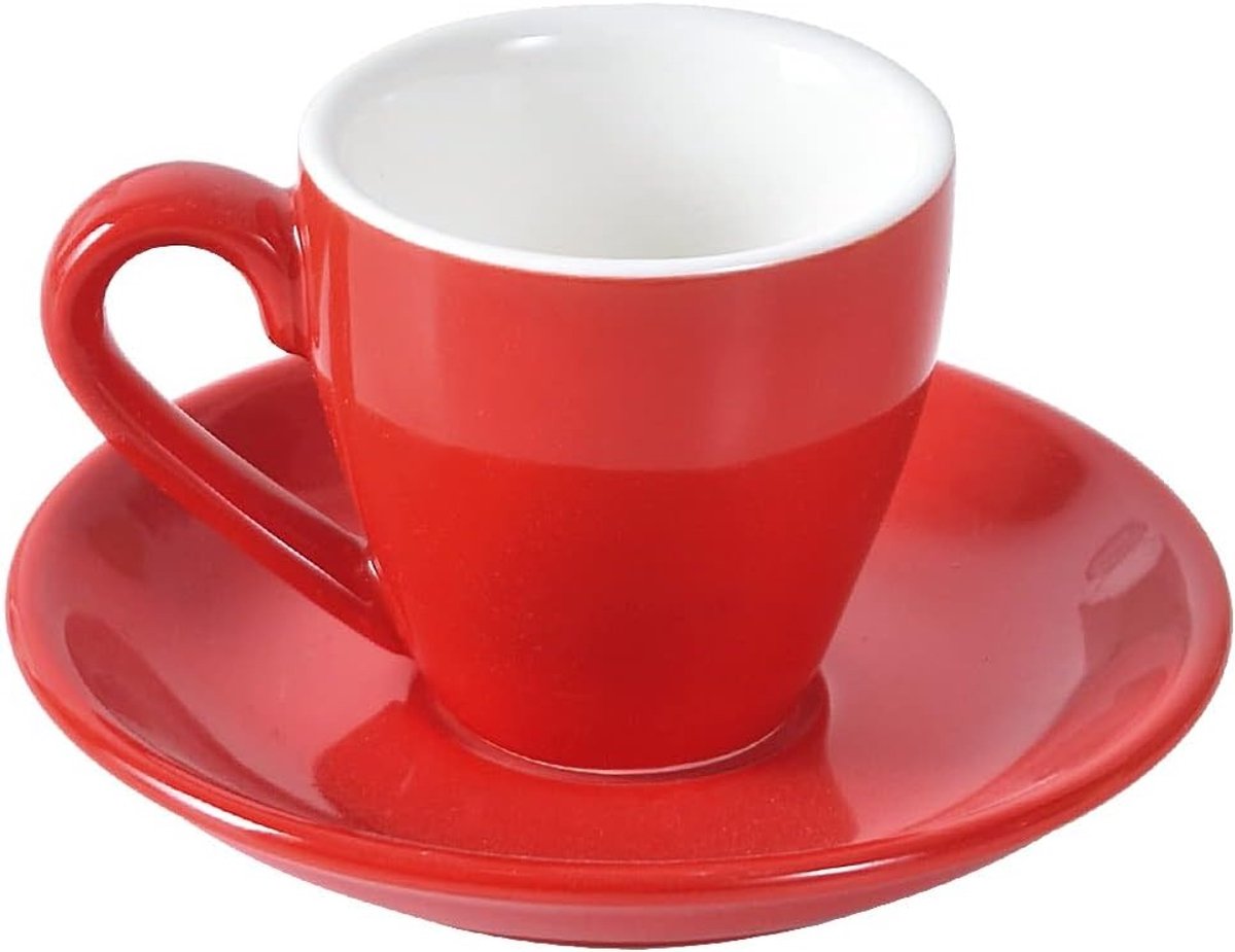 Porseleinen Espresso Kopje met Schotel - 80ml / 2.7oz, Perfect voor Espresso