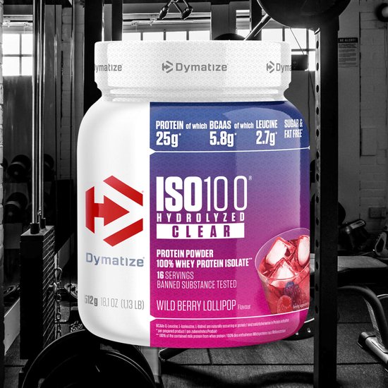 Dymatize ISO 100 Clear (512g) Wild Berry Lollipop - Eiwitten - Helder eiwit — afbeelding 3