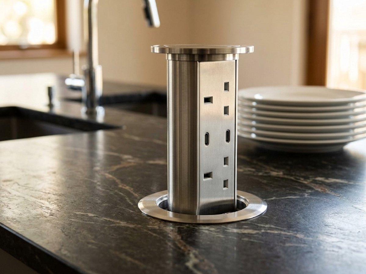 Inbouw RVS Keuken Prullenbak 12L – Verborgen Countertop Afvalbak met Scharnierend Deksel & Modern Design Ganeey