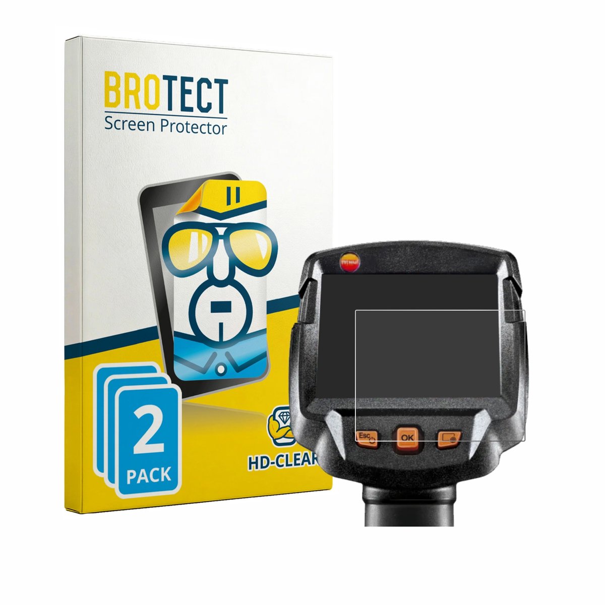 BROTECT - Screenprotector voor Testo 872s - Folie Beschermfolie transparant 2 Stuks