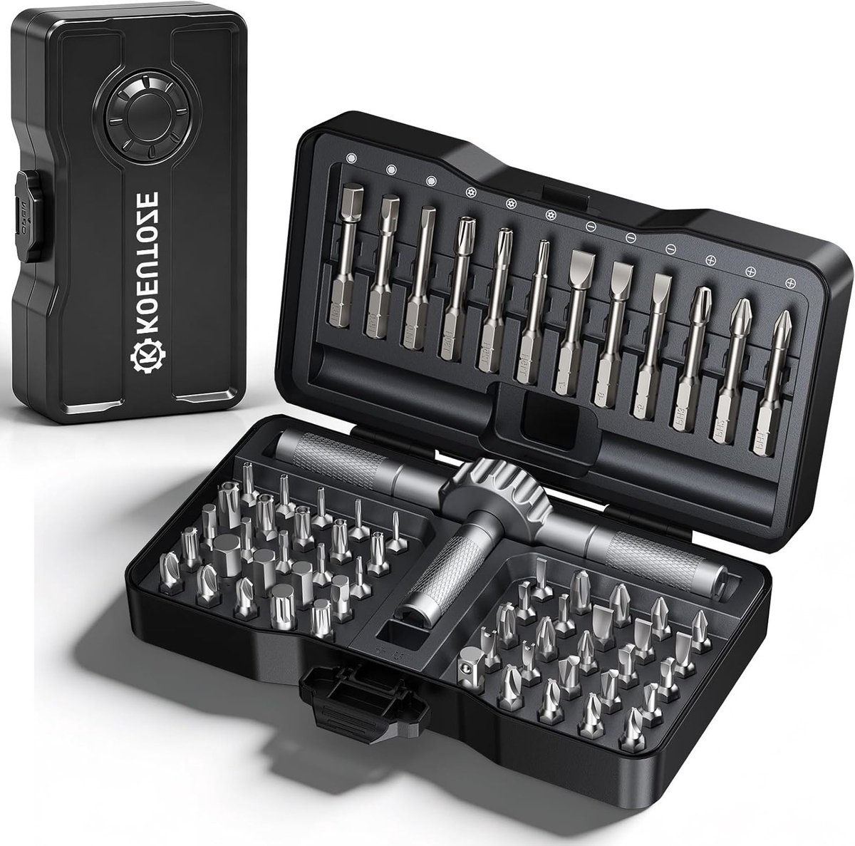 Premium Ratelschroevendraaierset met 66-in-1 Magnetische Bits, Ergonomische Handgreep en Compact Ontwerp voor Meubelmontage en Onderhoud