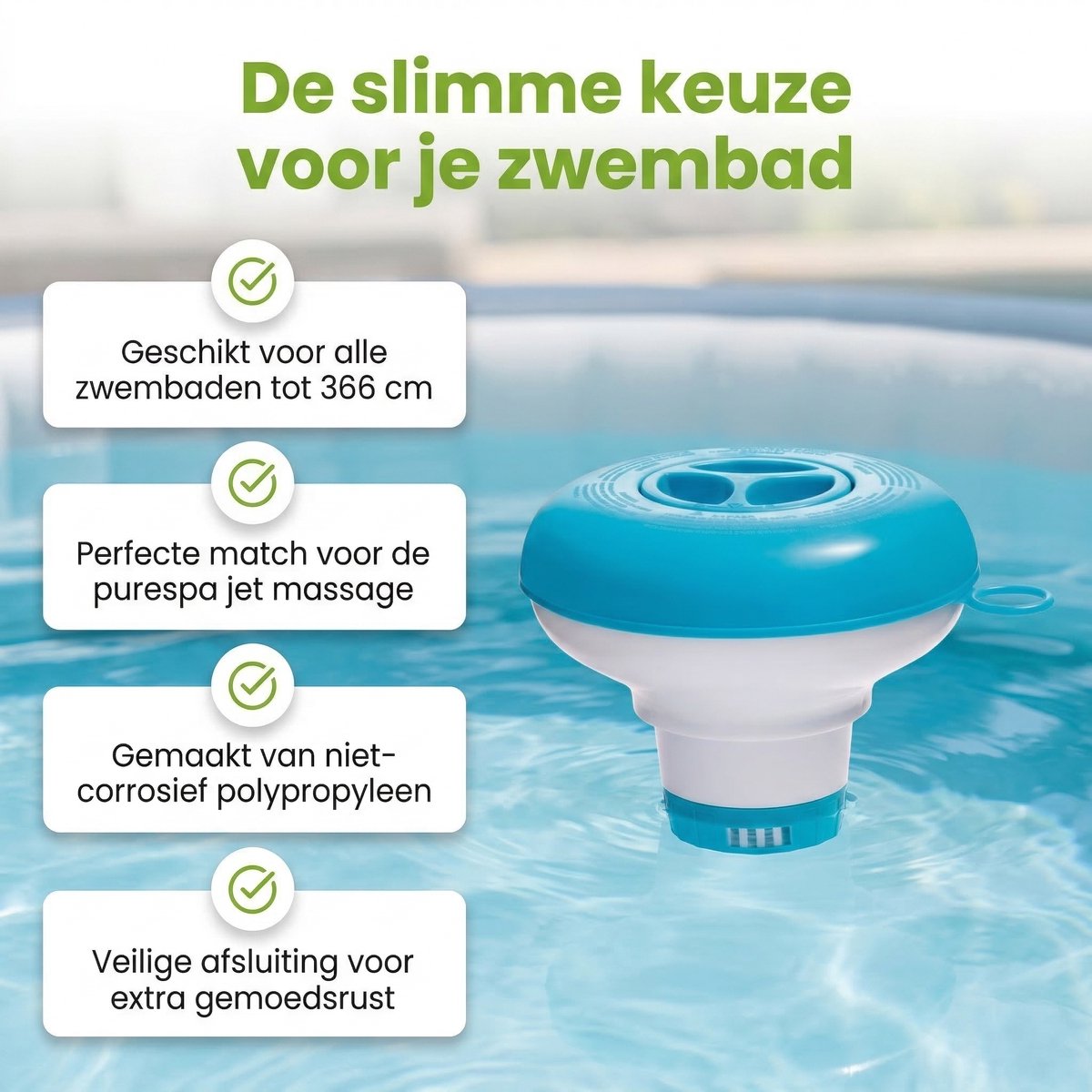 Zwembad Onderhoudspakket - Onderhoud Zwembad - bevat Scrubpad - Schepnet - Borstel - Chloordrijver - Testrips en Filters (4-delig) – foto 6