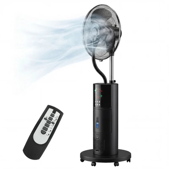 4-in-1 Staande Ventilator met Waternevel, Luchtbevochtiger, Luchtreiniger en Muggenverjager, 2,3L, Timer, Afstandsbediening