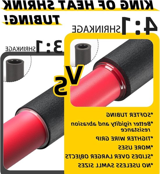 Heat Shrink Tubing Set met Lijm, 4:1 Krimpverhouding, Waterdichte Dubbelwandige Tubes voor Elektrische Isolatie, 196 Stuks, Geschikt voor Kabelverbindingen en Hoge Belastingen van Merkloos — afbeelding 5