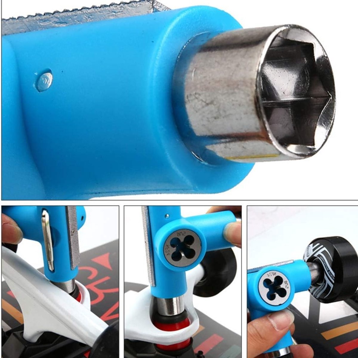 Multifunctionele T-Tool voor Skateboarden All-in-One Skate Tools met Hex en L-Type Sleutels Ideaal voor Onderhoud en Reparatie