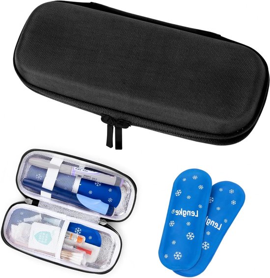 Draagbare Insuline Koeltas voor Reizen - Organizer voor Diabetesspullen met 2 TSA-goedgekeurde Koelpacks, Ideaal voor Insulinepennen en Medicijnen (Blauw) van Merkloos — afbeelding 5