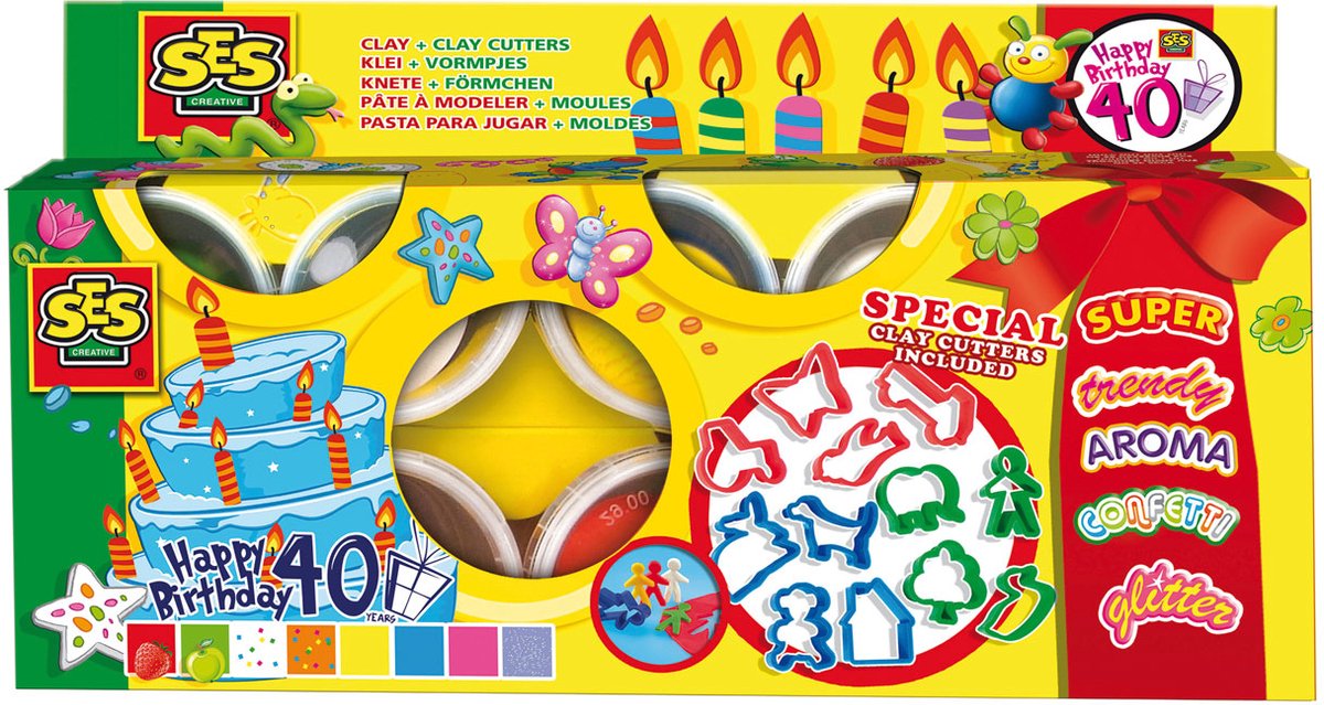 SES Creative - Klei Mania - Mega Set met Kleivormen (8x90g) - Vegan en Glutenvrij - Herbruikbaar - Uitwasbaar - Vanaf 2 jaar — afbeelding 9