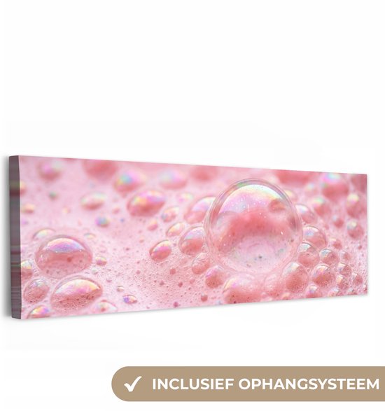 Tableau sur toile 60x20 cm - Décoration murale exclusive Mousse - Structure - Rose - Décoration murale salon - Décoration chambre - Accessoires chambre - Tableaux sur toile