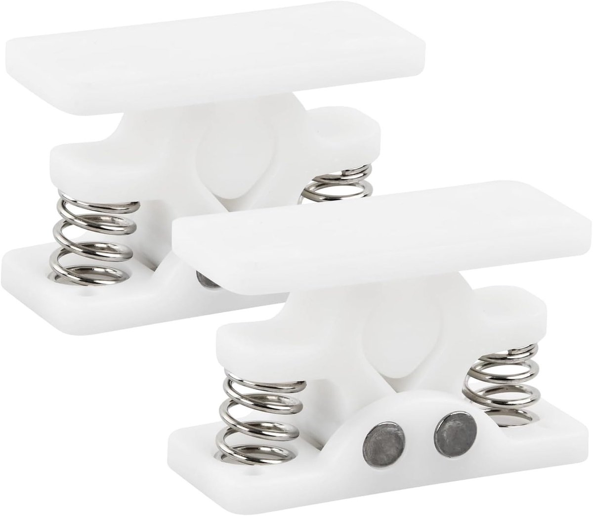 Zware Deurstopper van Wit Plastic - T-Vormige Deurhouder met 8-Schroeven en Veermechanisme - Ideaal voor Caravan, Boot en Thuisgebruik (63 x 40 x 27 mm) - Voorkomt Schade aan Muren en Deuren
