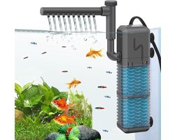 Verstelbare 800L/H Aquariumpomp met Stille Interne Filter voor Aquaria tot 250L, Inclusief Spray Bar en Energiezuinig Ontwerp